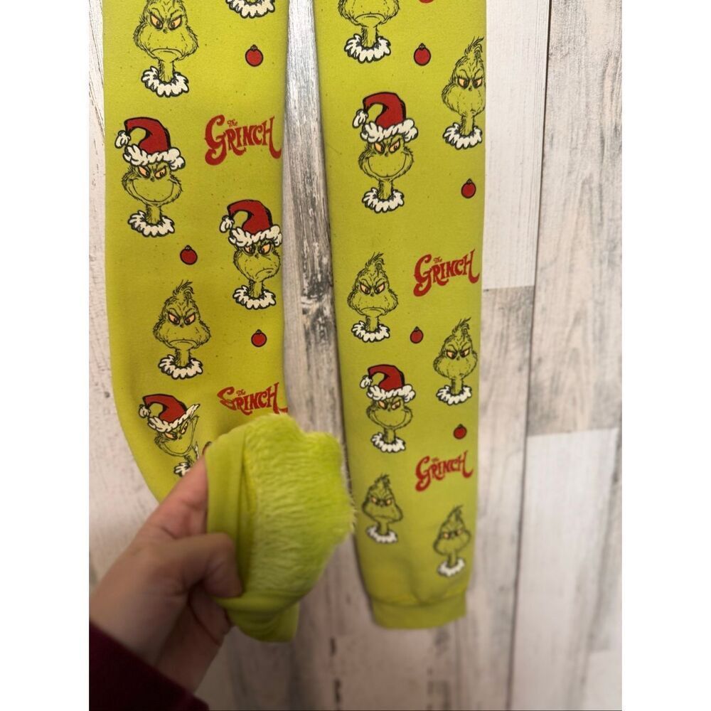 The Grinch Christmas Jogger leggings Green Fleece Unisex S/M Holiday - Picture 4 of 6